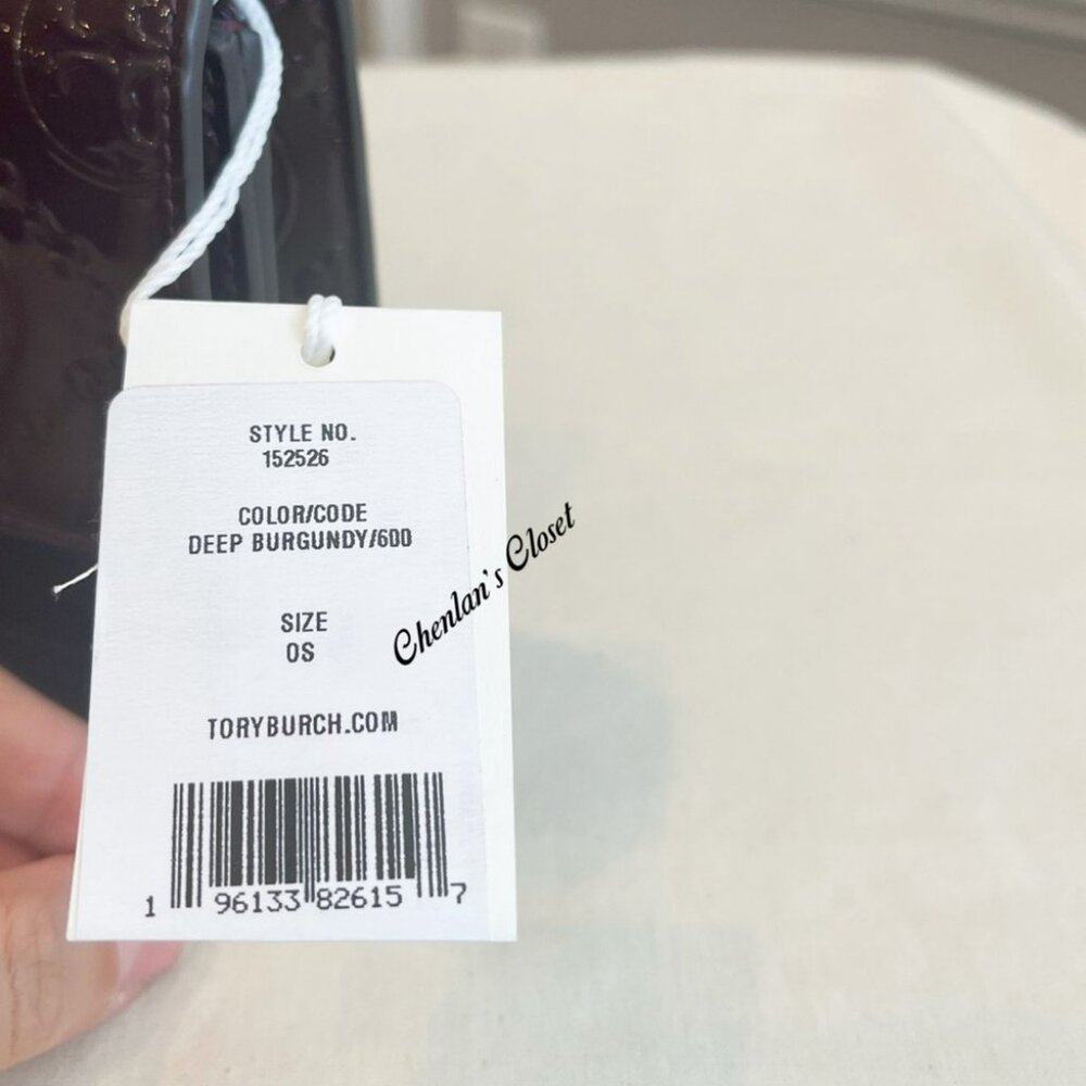 🔥NeW! Tory Burch T MONOGRAM PATENT EMBOSSED CHAIN Crossbody - Picture 8 of 10